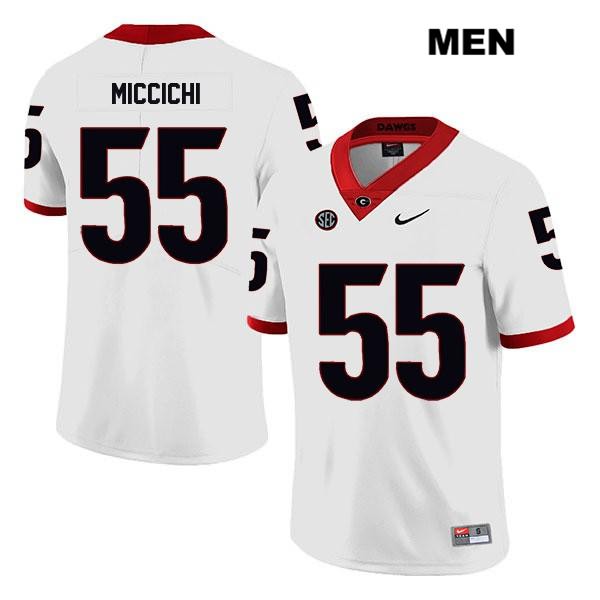 Georgia Bulldogs Men's Miles Miccichi #55 NCAA Legend Authentic White Nike Stitched College Football Jersey XTN6556YK